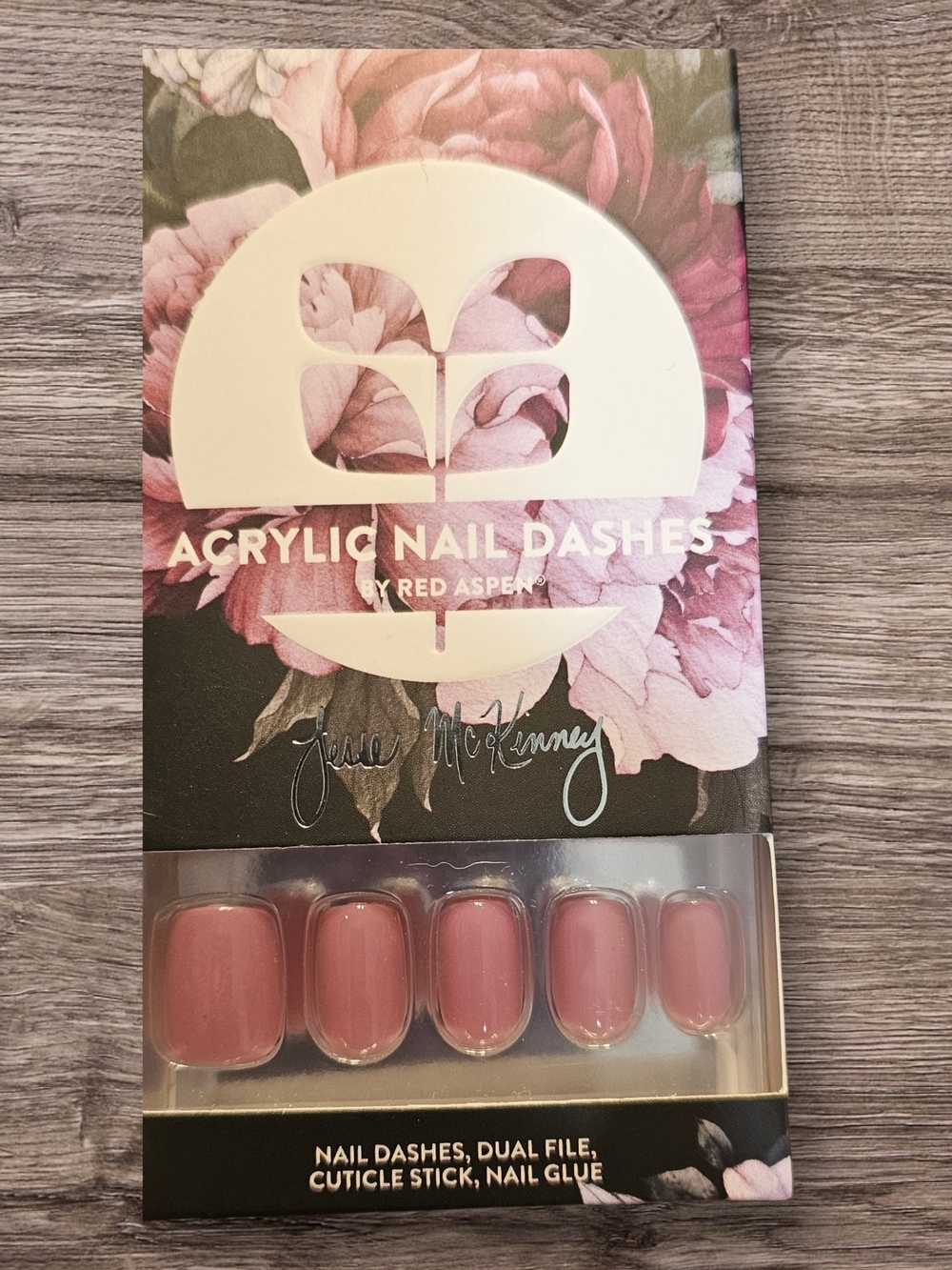 Red Aspen Acrylic Nail Dashes - Mauve Pink Press-On Nails